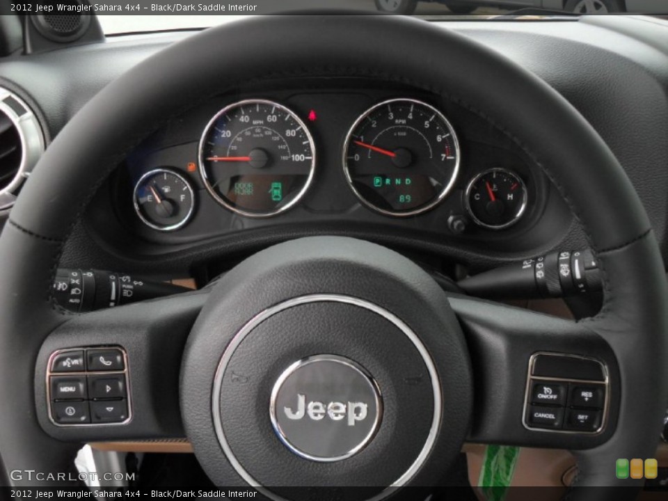 Black/Dark Saddle Interior Steering Wheel for the 2012 Jeep Wrangler Sahara 4x4 #53165417