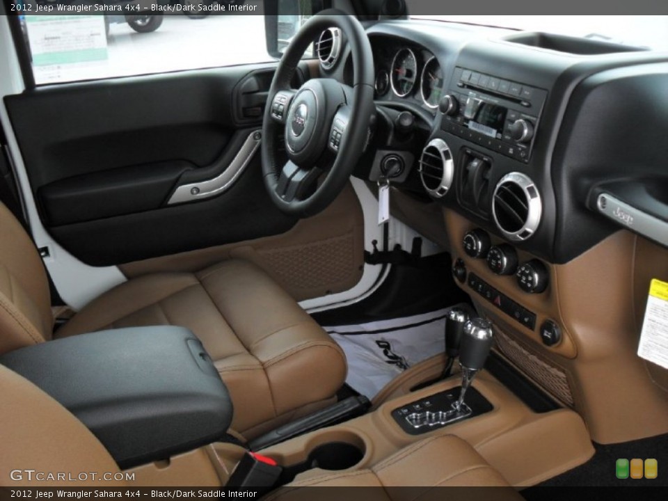 Black/Dark Saddle Interior Photo for the 2012 Jeep Wrangler Sahara 4x4 #53165435