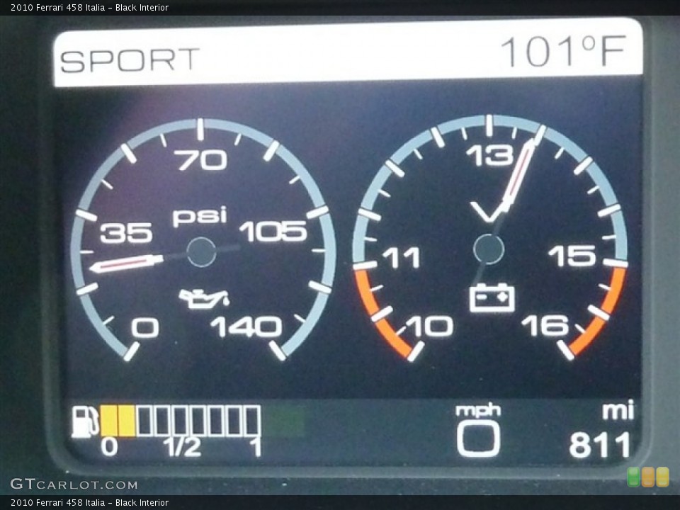 Black Interior Gauges for the 2010 Ferrari 458 Italia #53174065