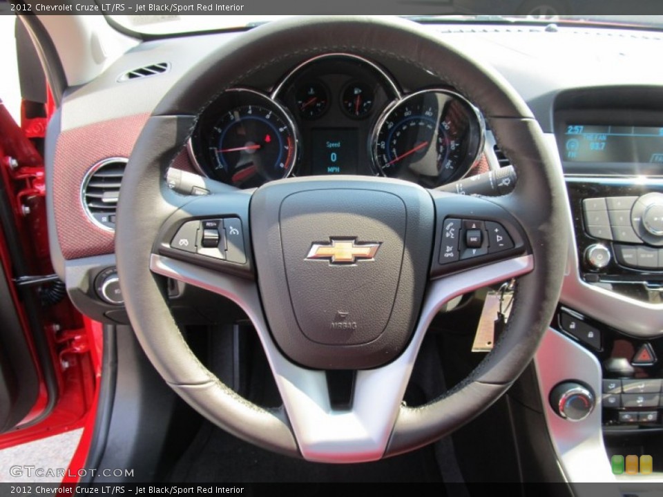 Jet Black/Sport Red Interior Steering Wheel for the 2012 Chevrolet Cruze LT/RS #53176883