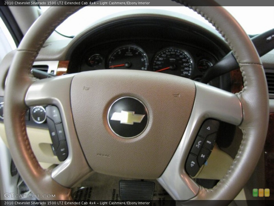 Light Cashmere/Ebony Interior Steering Wheel for the 2010 Chevrolet Silverado 1500 LTZ Extended Cab 4x4 #53183486
