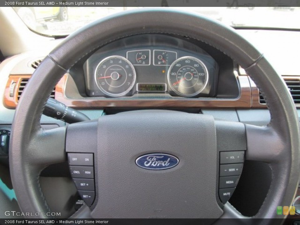 Medium Light Stone Interior Steering Wheel for the 2008 Ford Taurus SEL AWD #53186555