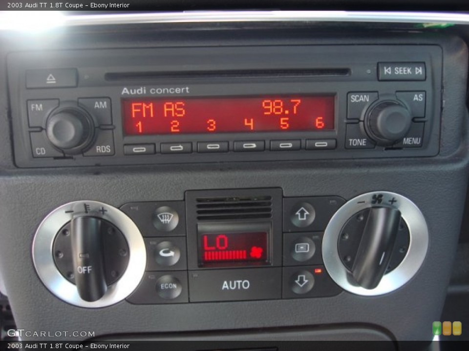 Ebony Interior Audio System for the 2003 Audi TT 1.8T Coupe #53202269
