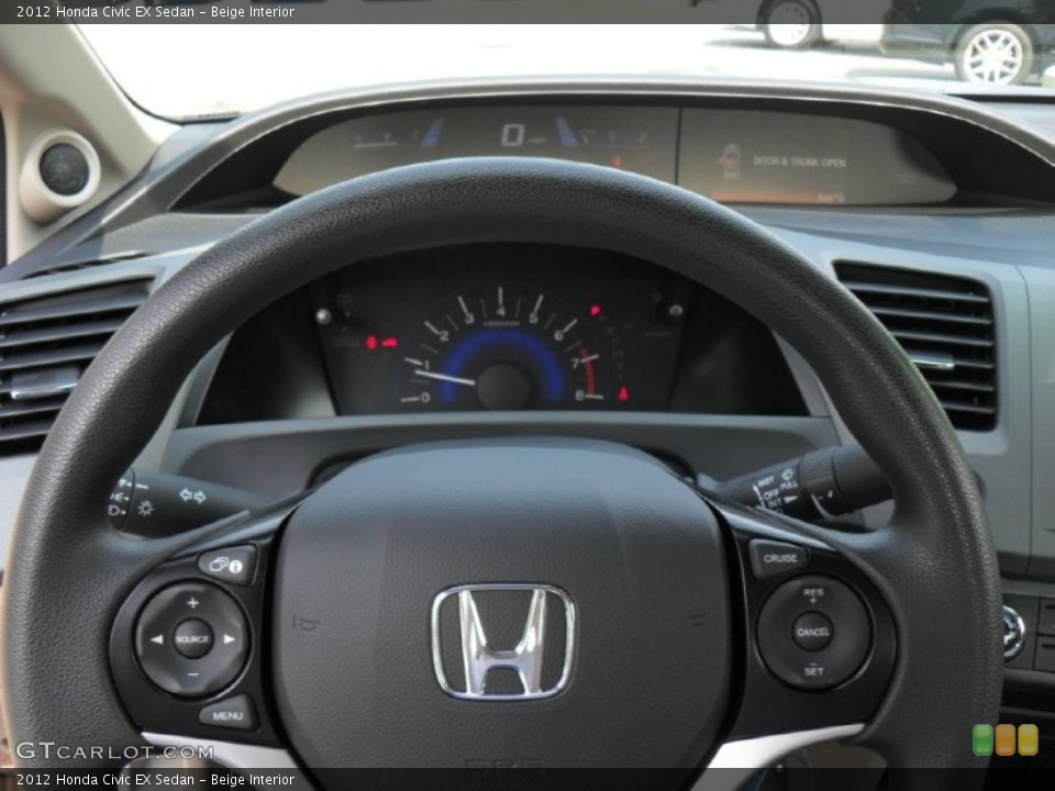 Beige Interior Steering Wheel for the 2012 Honda Civic EX Sedan #53205638
