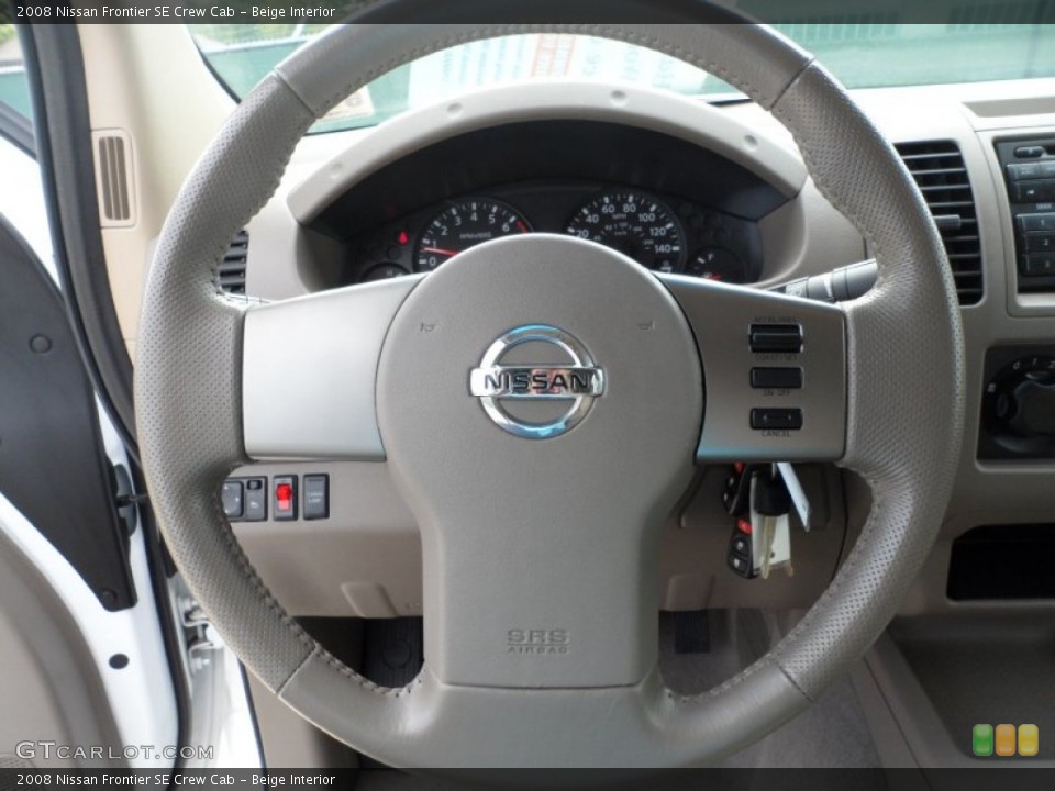 Beige Interior Steering Wheel for the 2008 Nissan Frontier SE Crew Cab #53220701