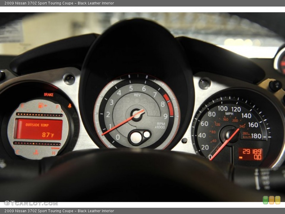 Black Leather Interior Gauges for the 2009 Nissan 370Z Sport Touring Coupe #53221133