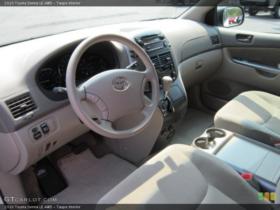 Taupe Interior Dashboard for the 2010 Toyota Sienna LE AWD #53222273