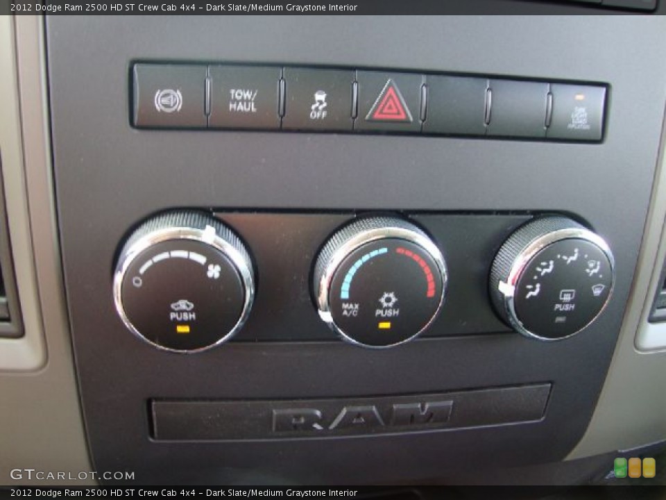 Dark Slate/Medium Graystone Interior Controls for the 2012 Dodge Ram 2500 HD ST Crew Cab 4x4 #53232123