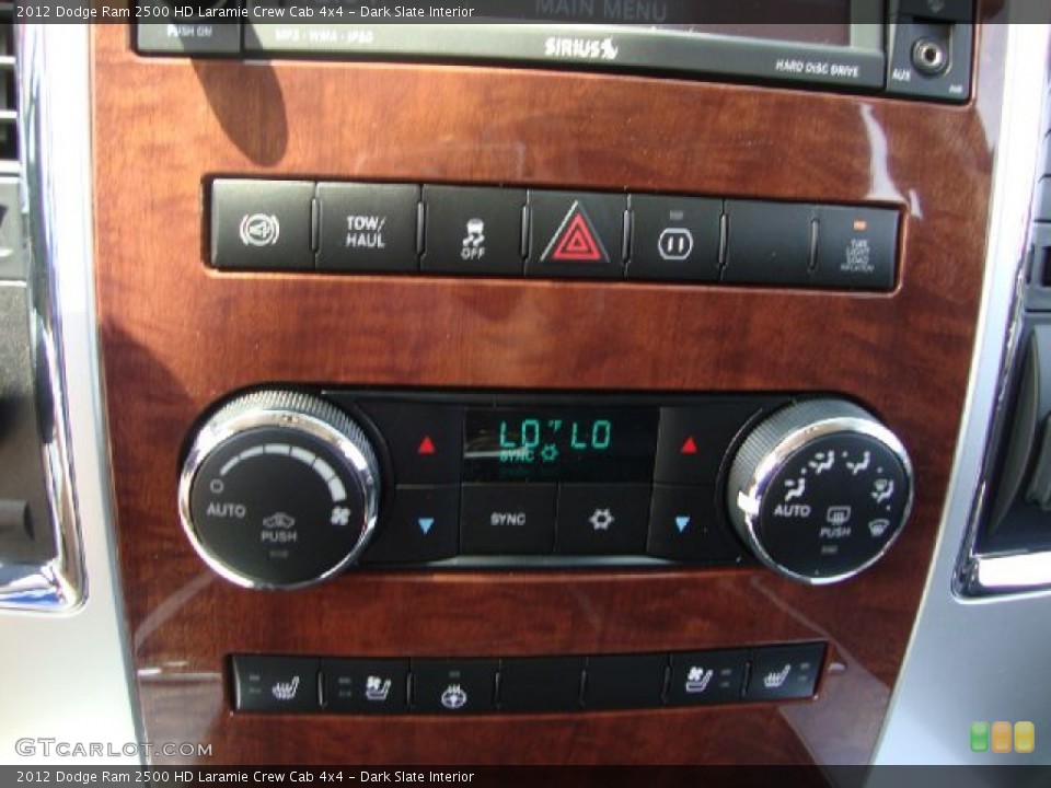 Dark Slate Interior Controls for the 2012 Dodge Ram 2500 HD Laramie Crew Cab 4x4 #53233983