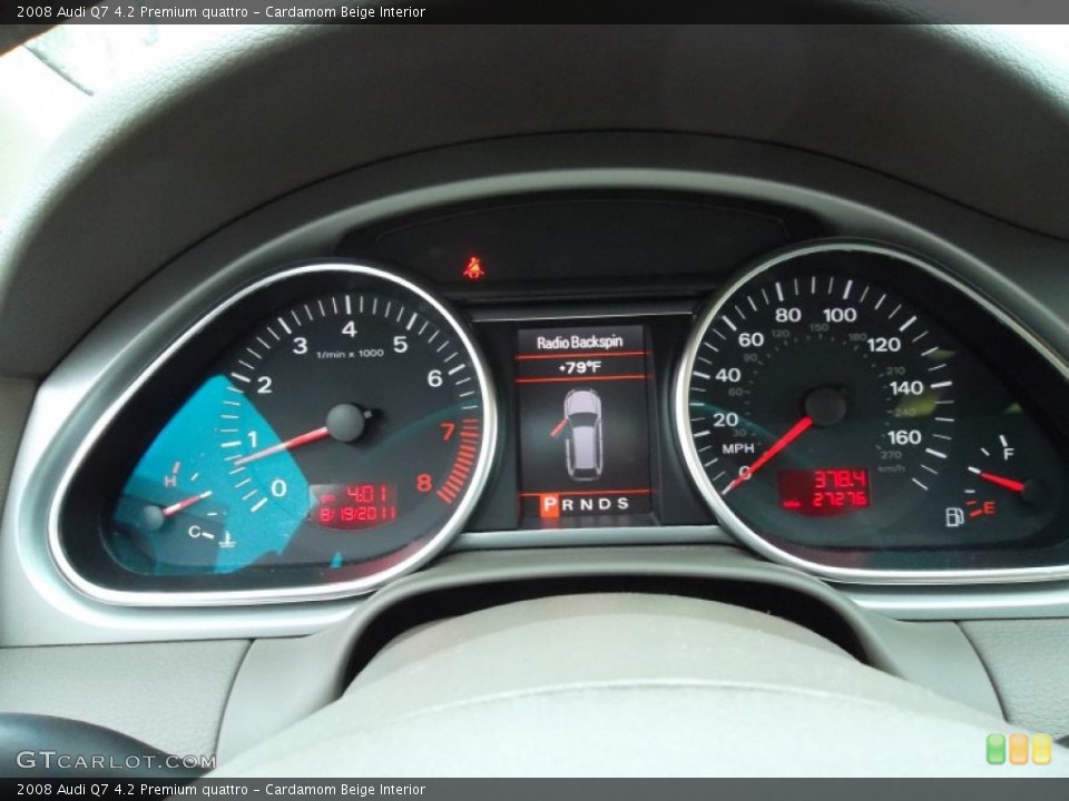 Cardamom Beige Interior Gauges for the 2008 Audi Q7 4.2 Premium quattro #53234598