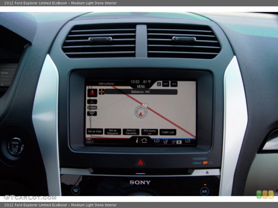 Medium Light Stone Interior Navigation for the 2012 Ford Explorer Limited EcoBoost #53239491