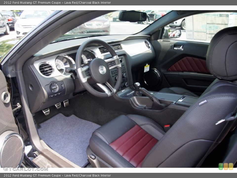 Lava Red/Charcoal Black Interior Prime Interior for the 2012 Ford Mustang GT Premium Coupe #53239935