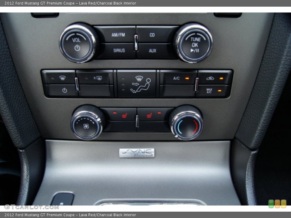 Lava Red/Charcoal Black Interior Controls for the 2012 Ford Mustang GT Premium Coupe #53240037
