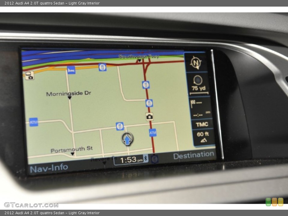 Light Gray Interior Navigation for the 2012 Audi A4 2.0T quattro Sedan #53241645