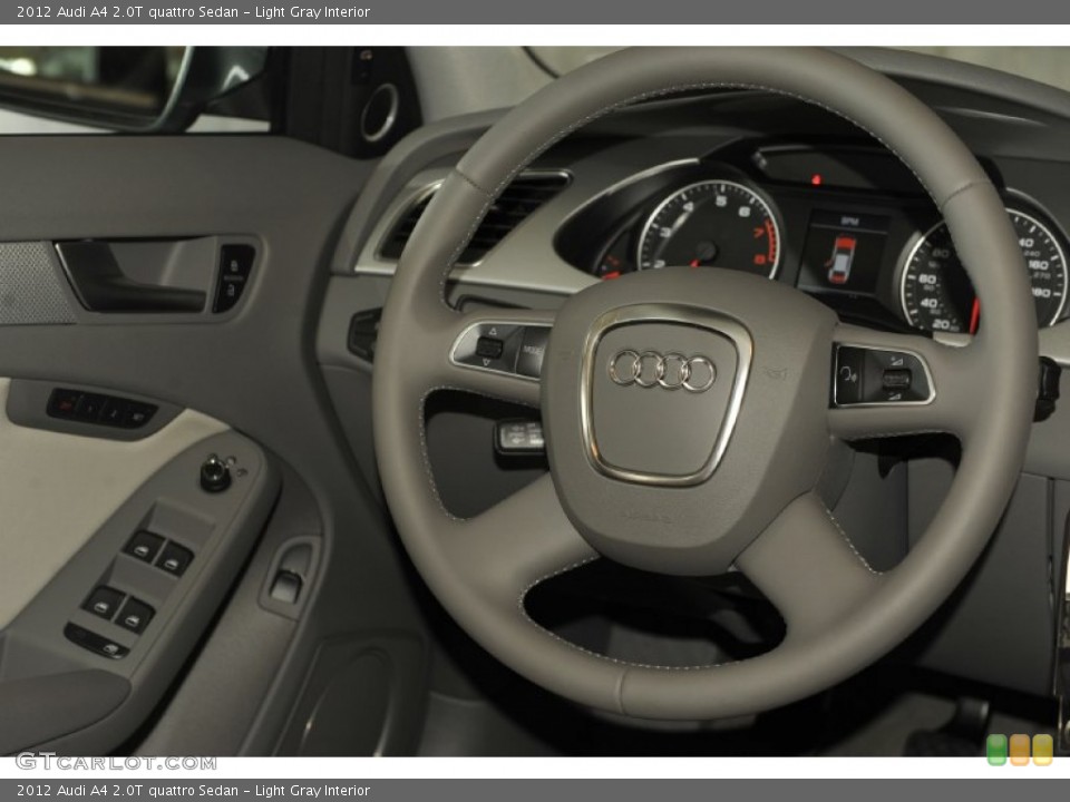 Light Gray Interior Steering Wheel for the 2012 Audi A4 2.0T quattro Sedan #53241816