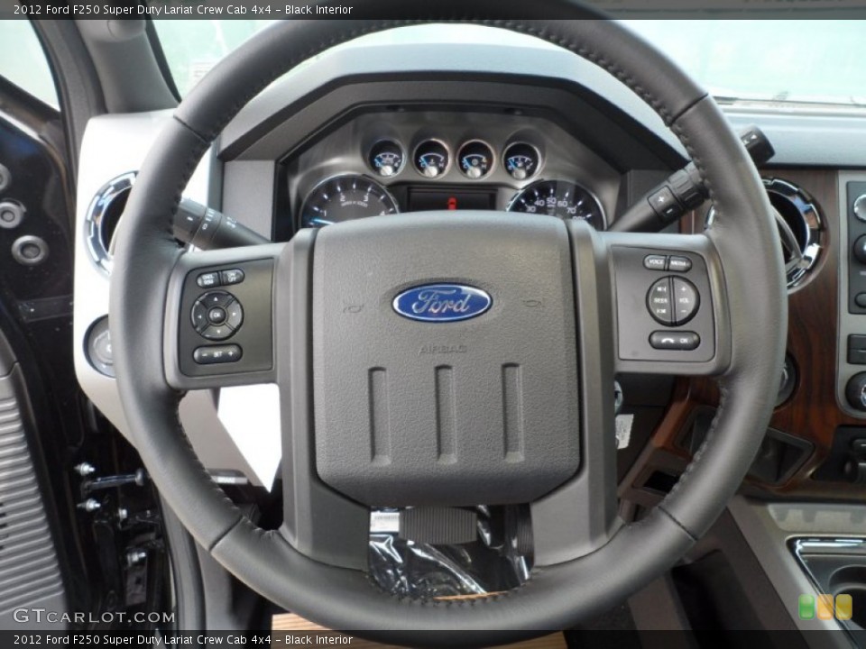 Black Interior Steering Wheel for the 2012 Ford F250 Super Duty Lariat Crew Cab 4x4 #53249749