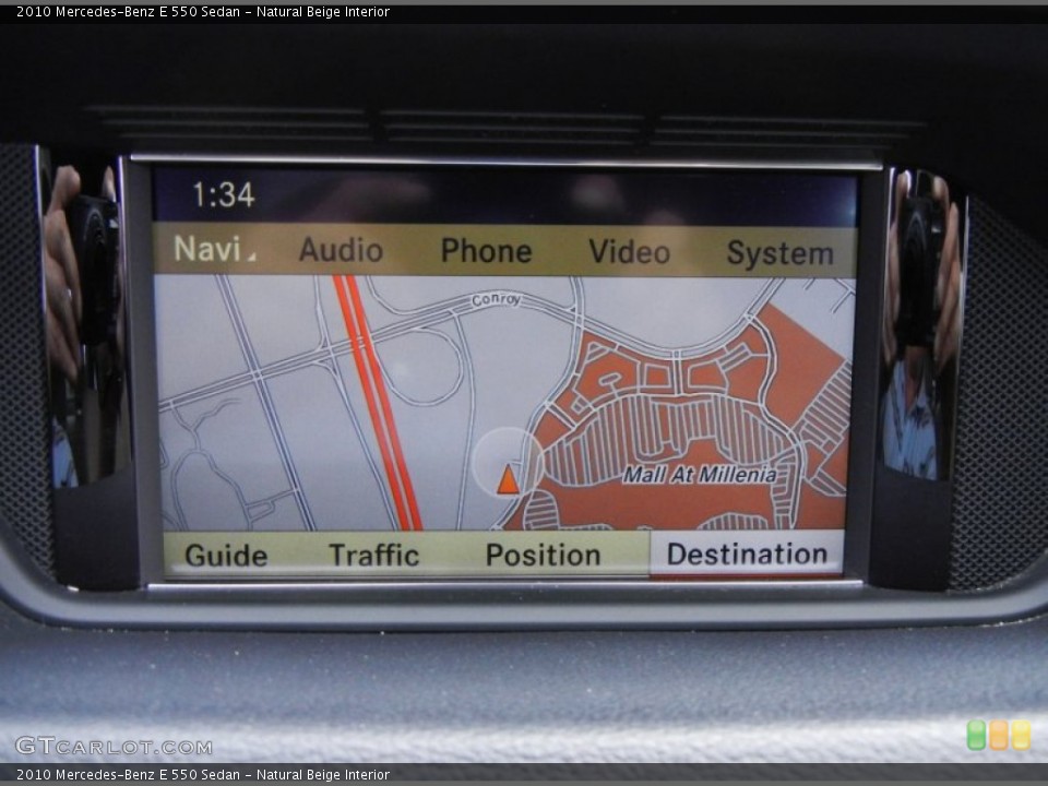 Natural Beige Interior Navigation for the 2010 Mercedes-Benz E 550 Sedan #53252965