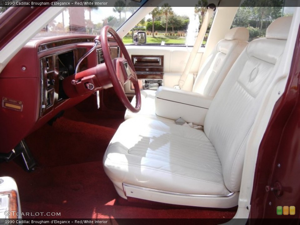 Red/White Interior Photo for the 1990 Cadillac Brougham d'Elegance #53253298