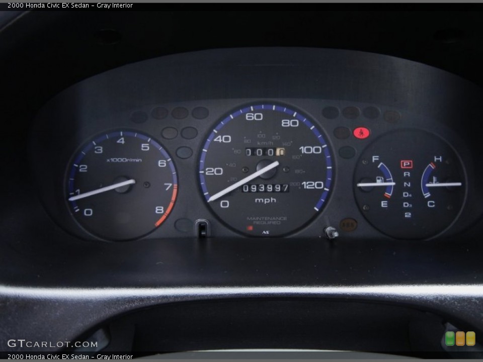 Gray Interior Gauges for the 2000 Honda Civic EX Sedan #53253847