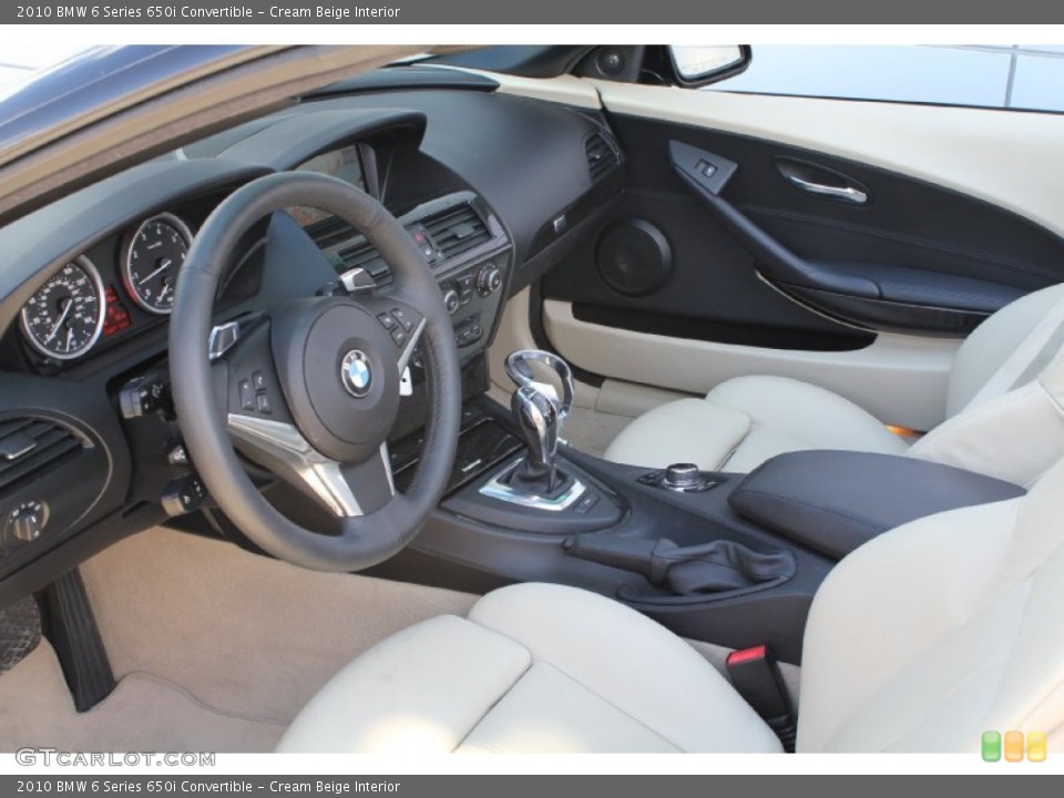 Cream Beige Interior Prime Interior for the 2010 BMW 6 Series 650i Convertible #53254894