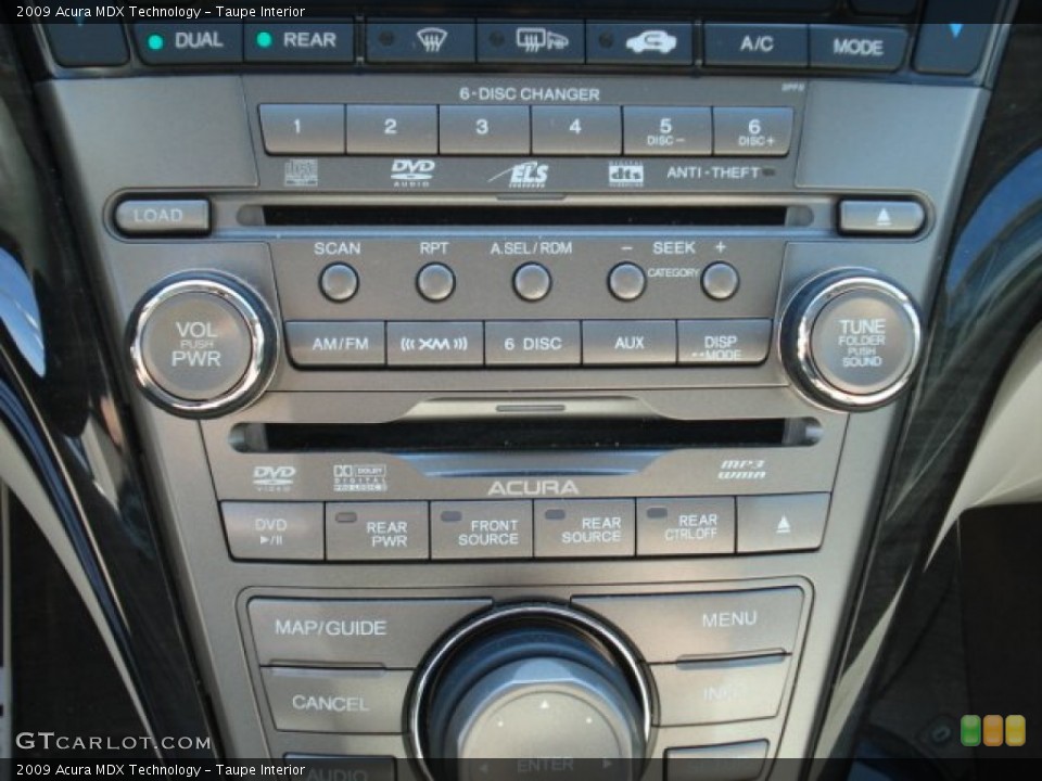 Taupe Interior Audio System for the 2009 Acura MDX Technology #53260300