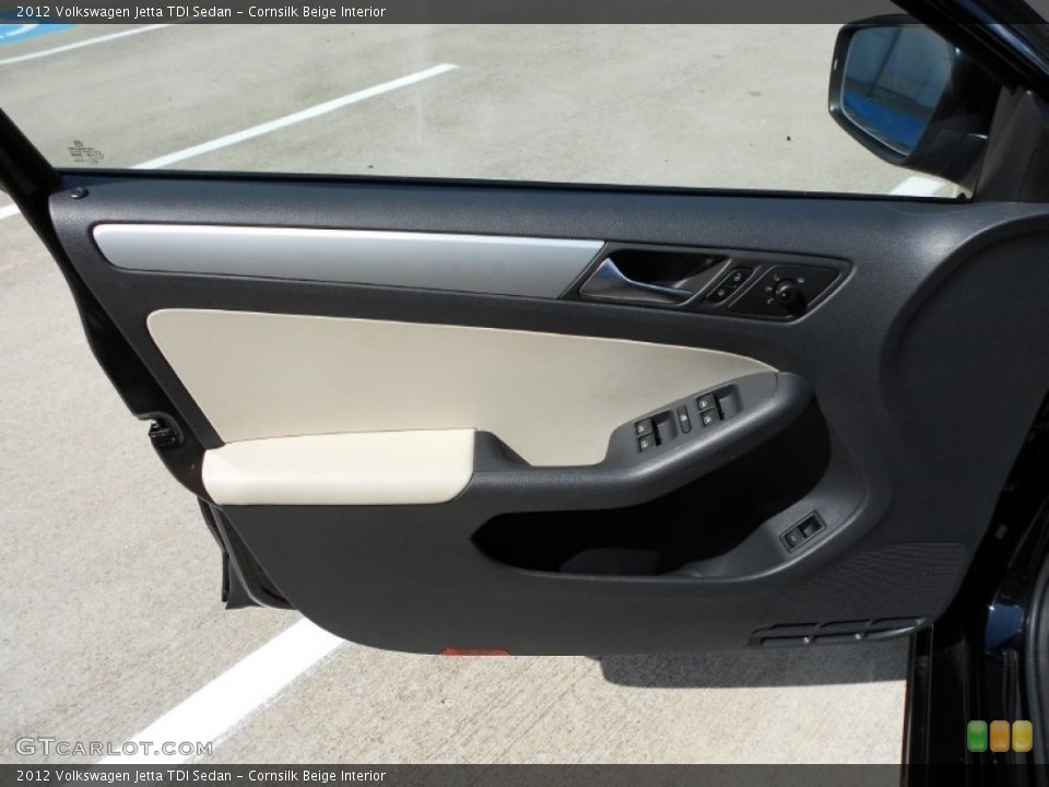 Cornsilk Beige Interior Door Panel for the 2012 Volkswagen Jetta TDI Sedan #53261935