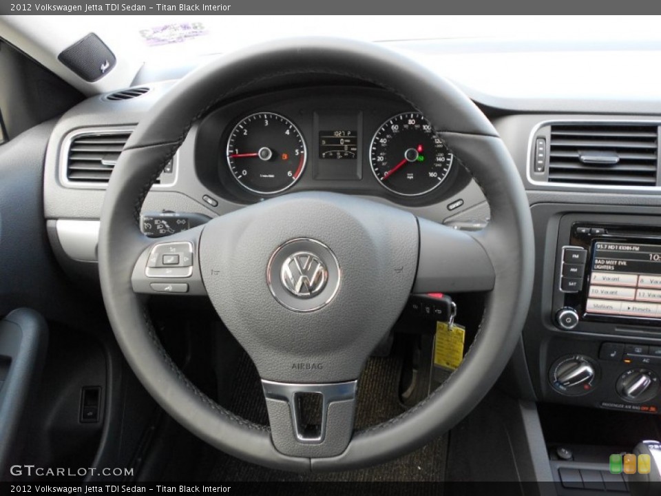 Titan Black Interior Steering Wheel for the 2012 Volkswagen Jetta TDI Sedan #53262694