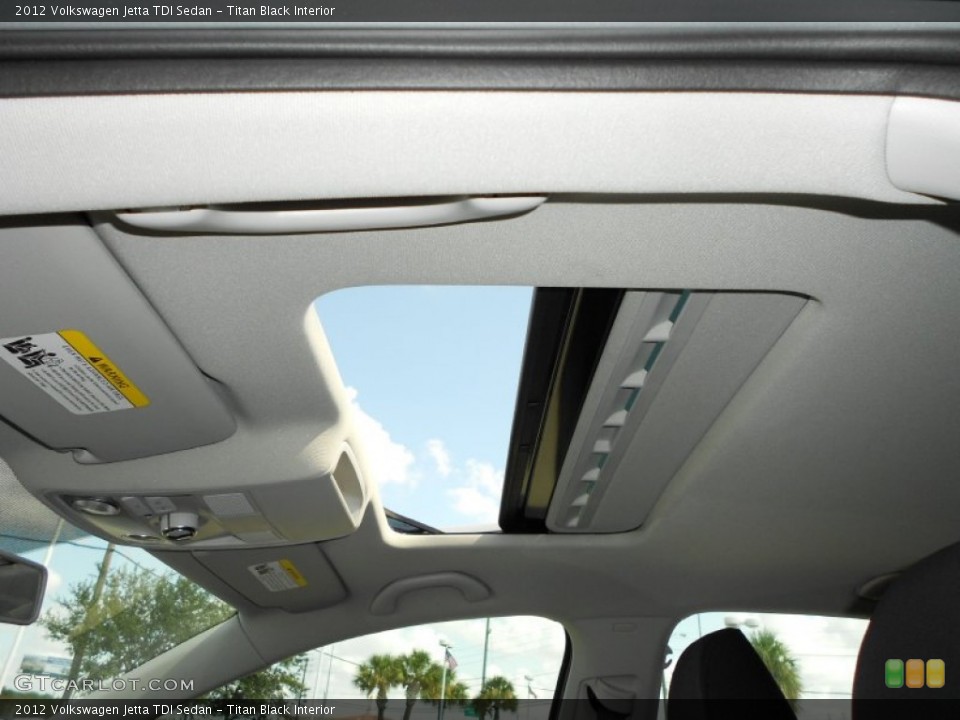 Titan Black Interior Sunroof for the 2012 Volkswagen Jetta TDI Sedan #53262772
