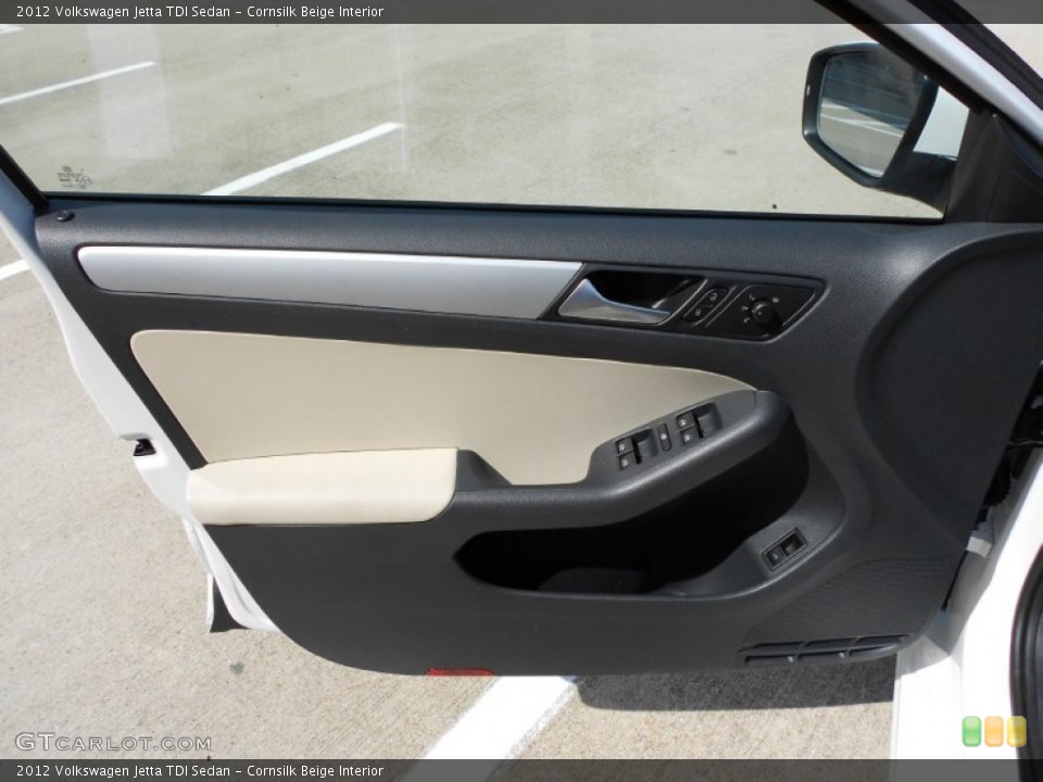 Cornsilk Beige Interior Door Panel for the 2012 Volkswagen Jetta TDI Sedan #53262946