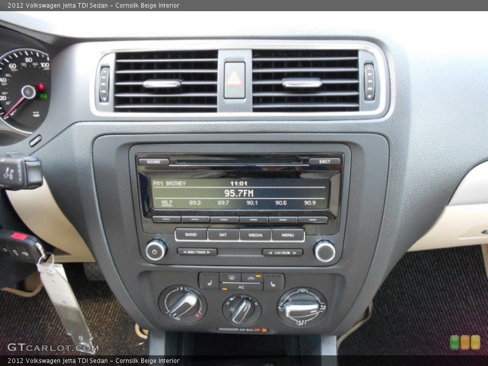Cornsilk Beige Interior Controls for the 2012 Volkswagen Jetta TDI Sedan #53263039