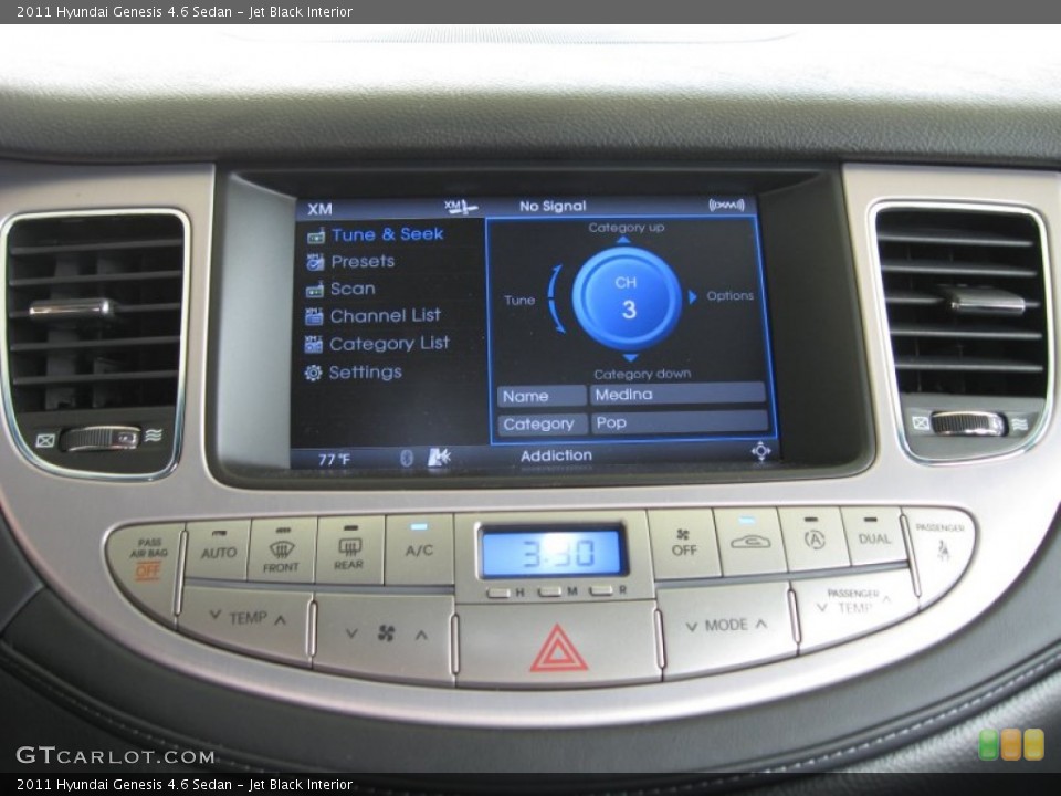 Jet Black Interior Controls for the 2011 Hyundai Genesis 4.6 Sedan #53264599
