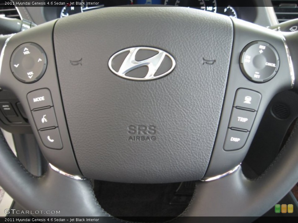 Jet Black Interior Steering Wheel for the 2011 Hyundai Genesis 4.6 Sedan #53264641