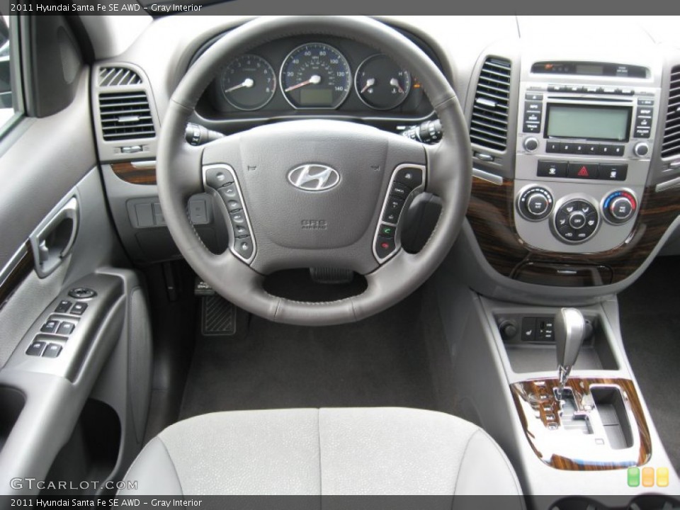 Gray Interior Dashboard for the 2011 Hyundai Santa Fe SE AWD #53265790