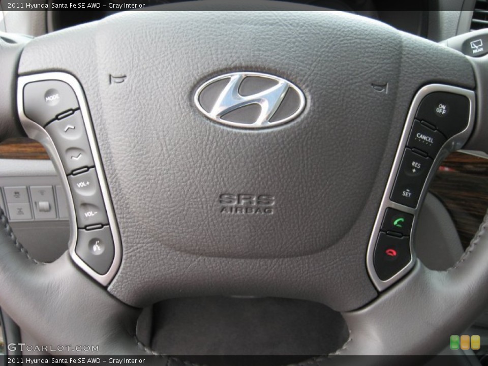 Gray Interior Steering Wheel for the 2011 Hyundai Santa Fe SE AWD #53265865
