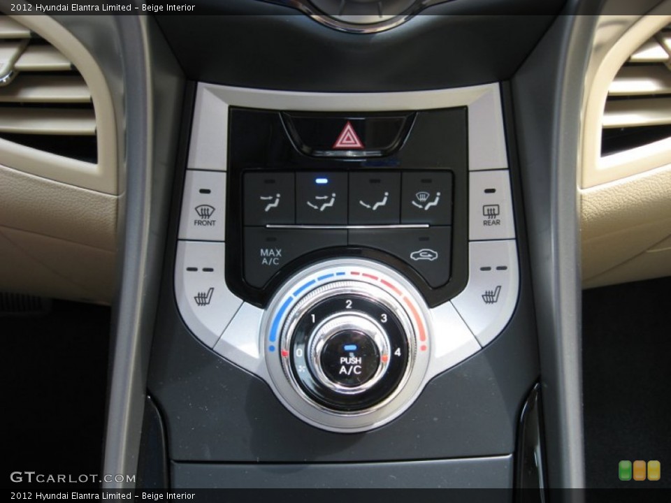 Beige Interior Controls for the 2012 Hyundai Elantra Limited #53266201