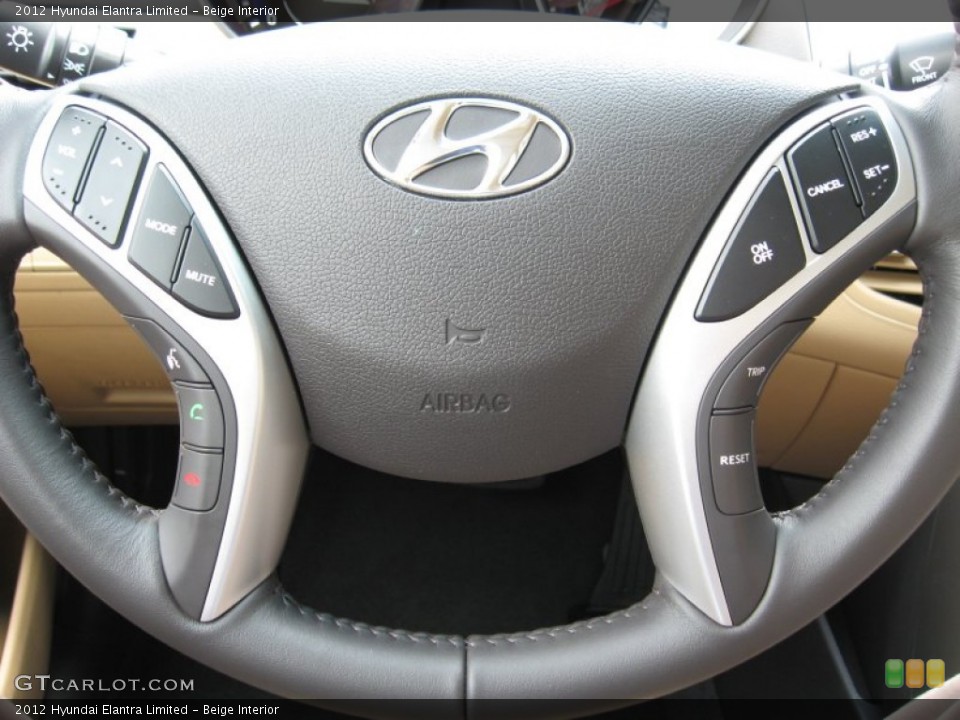 Beige Interior Steering Wheel for the 2012 Hyundai Elantra Limited #53266231