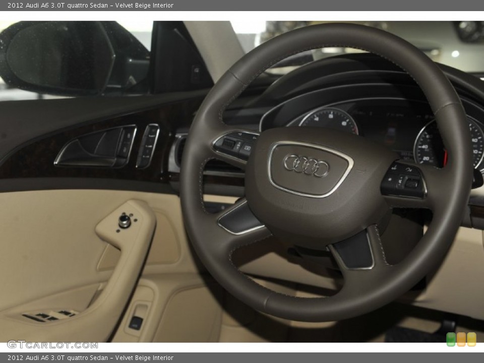 Velvet Beige Interior Steering Wheel for the 2012 Audi A6 3.0T quattro Sedan #53269030