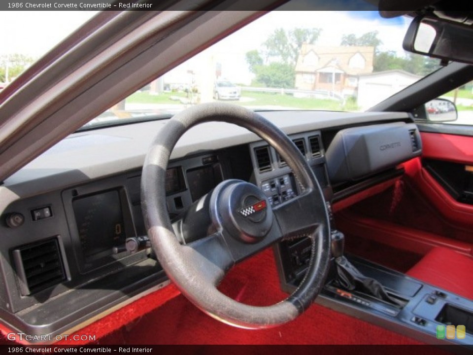 Red Interior Steering Wheel for the 1986 Chevrolet Corvette Convertible #53275273