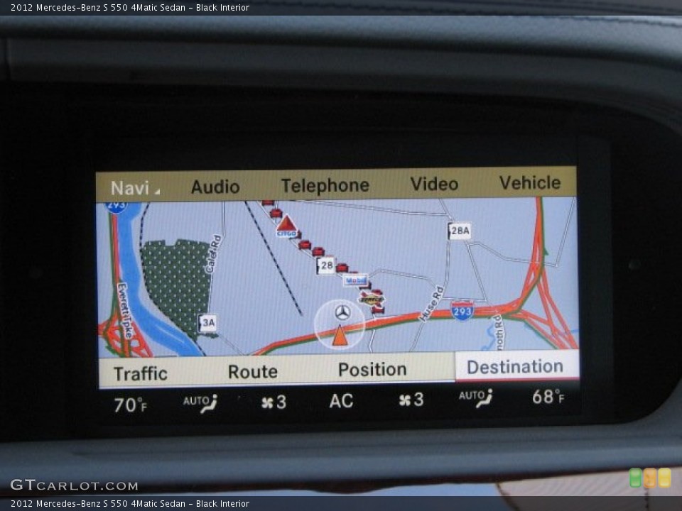 Black Interior Navigation for the 2012 Mercedes-Benz S 550 4Matic Sedan #53282709