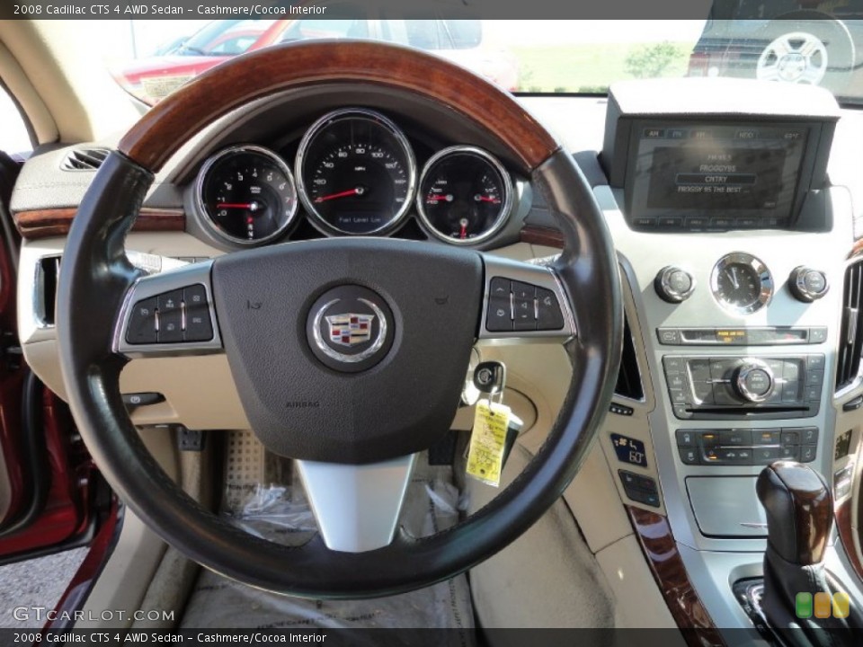 Cashmere/Cocoa Interior Steering Wheel for the 2008 Cadillac CTS 4 AWD Sedan #53284743