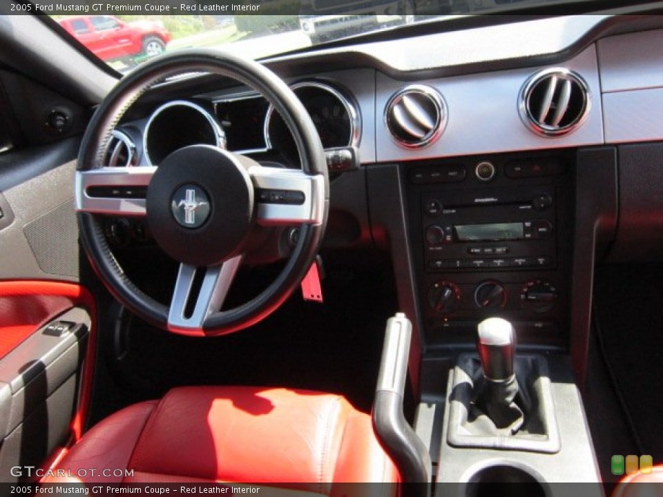 Red Leather Interior Dashboard for the 2005 Ford Mustang GT Premium Coupe #53295306