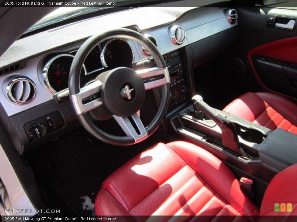Red Leather Interior Prime Interior for the 2005 Ford Mustang GT Premium Coupe #53295357