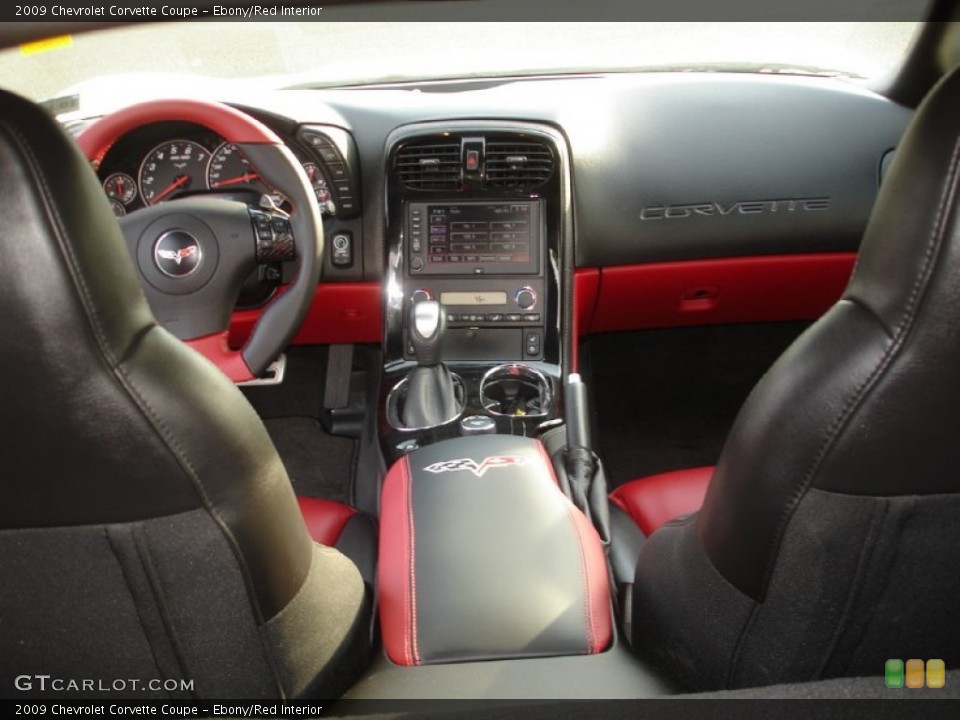 Ebony/Red Interior Dashboard for the 2009 Chevrolet Corvette Coupe #53296485