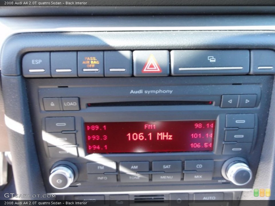 Black Interior Audio System for the 2008 Audi A4 2.0T quattro Sedan #53300064
