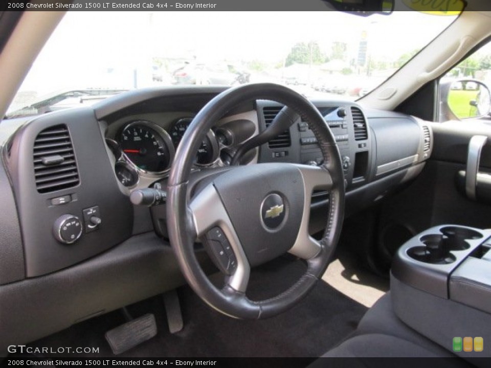 Ebony Interior Steering Wheel for the 2008 Chevrolet Silverado 1500 LT Extended Cab 4x4 #53300514