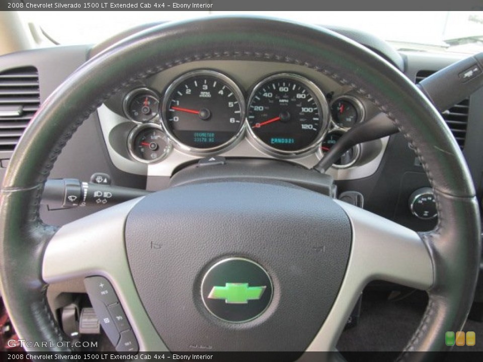 Ebony Interior Steering Wheel for the 2008 Chevrolet Silverado 1500 LT Extended Cab 4x4 #53300526