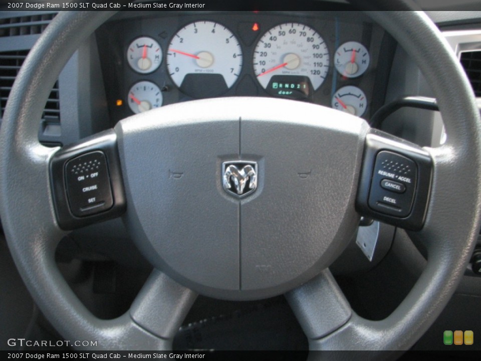 Medium Slate Gray Interior Steering Wheel for the 2007 Dodge Ram 1500 SLT Quad Cab #53300967