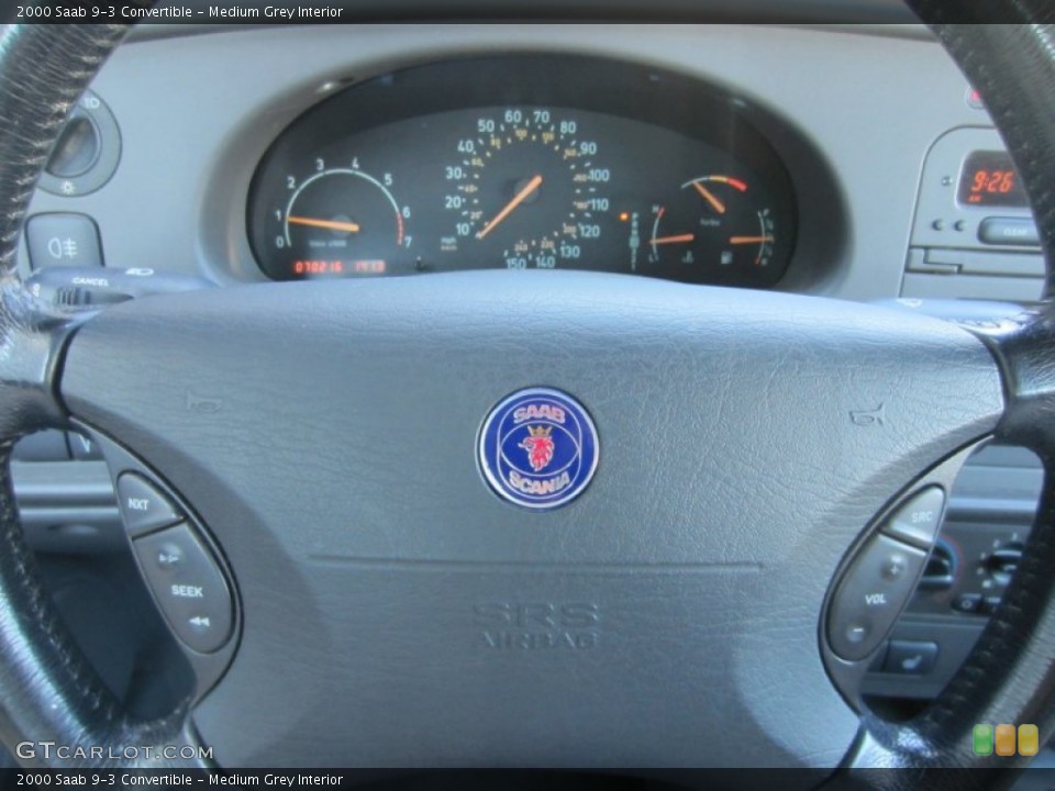 Medium Grey Interior Steering Wheel for the 2000 Saab 9-3 Convertible #53301513