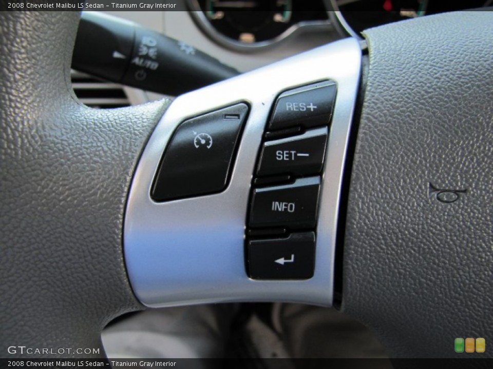 Titanium Gray Interior Controls for the 2008 Chevrolet Malibu LS Sedan #53304120