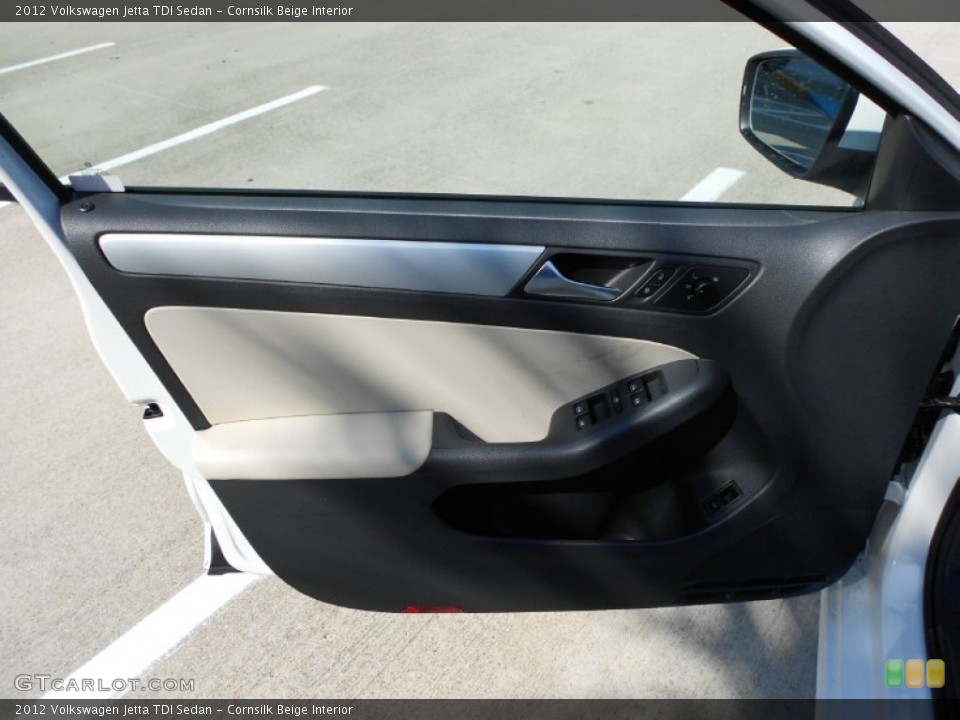 Cornsilk Beige Interior Door Panel for the 2012 Volkswagen Jetta TDI Sedan #53304666